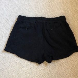 Love Tree Shorts - LOVE TREE Black Linen Drawstring Shorts Love Tree Shorts - LOVE TREE Black Linen Drawstring Shorts